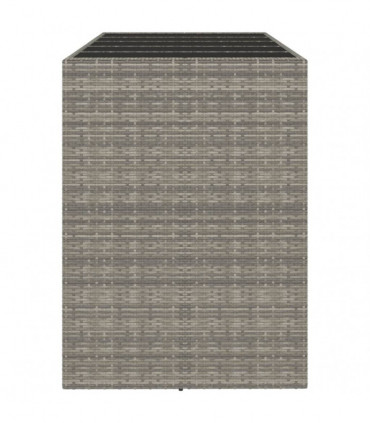 Bar Table with Glass Top Grey 185x80x110 cm Poly Rattan