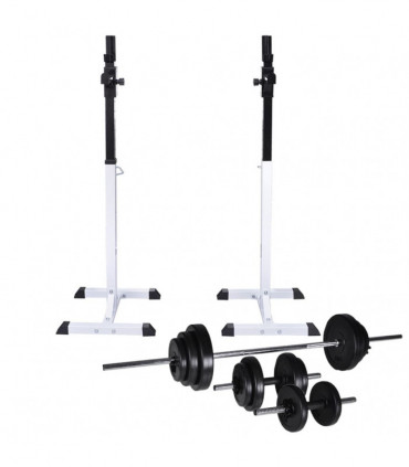 Barbell Squat Rack with Barbell and Dumbbell Set 30.5 kg
