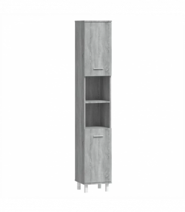 Bathroom Cabinet Grey Sonoma 30x30x179 cm Engineered Wood