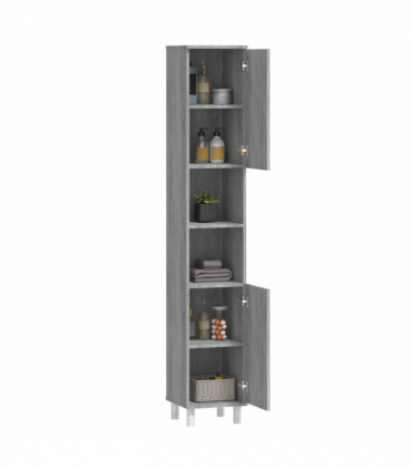 Bathroom Cabinet Grey Sonoma 30x30x179 cm Engineered Wood