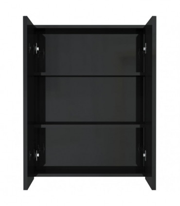 Bathroom Mirror Cabinet 60x15x75 cm MDF Shining Black