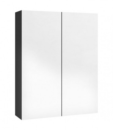 Bathroom Mirror Cabinet 60x15x75 cm MDF Shining Black