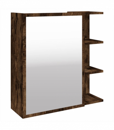 Bathroom Mirror Cabinet Smoked Oak 62.5x20.5x64cm Engineered Wood