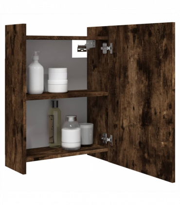 Bathroom Mirror Cabinet Smoked Oak 62.5x20.5x64cm Engineered Wood
