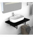 Bathroom Wall Shelf for Basin Black 60x40x16.3 cm