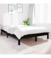 Bed Frame Black 160x200 cm Solid Wood Pine