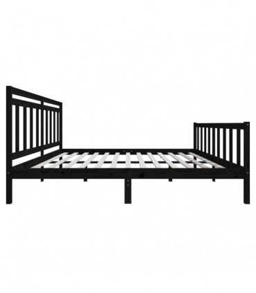 Bed Frame Black Solid Wood 200x200 cm
