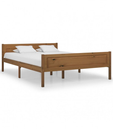 Bed Frame Solid Pinewood Honey Brown 120x200 cm