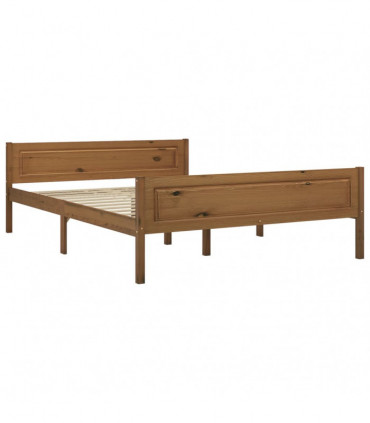 Bed Frame Solid Pinewood Honey Brown 120x200 cm