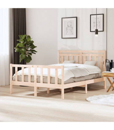 Bed Frame Solid Wood 140x190 cm