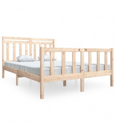 Bed Frame Solid Wood 140x190 cm