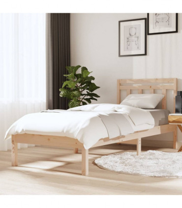 vidaXL Bed Frame 75x190 cm Small Single Solid Wood
