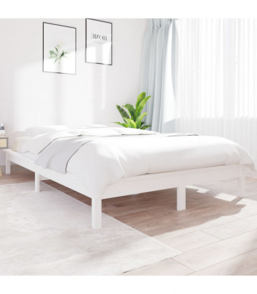 Bed Frame White 160x200 cm Solid Wood Pine