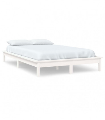 Bed Frame White 160x200 cm Solid Wood Pine