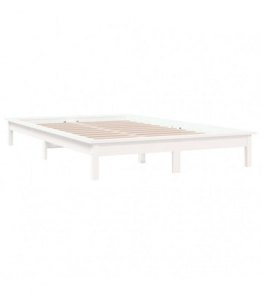Bed Frame White 160x200 cm Solid Wood Pine