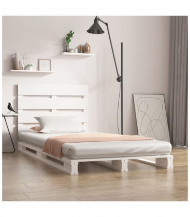 Bed Frame White 90x200 cm Solid Wood Pine
