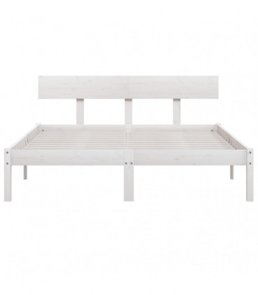 Bed Frame White Solid Wood Pine 120x200 cm Small Double