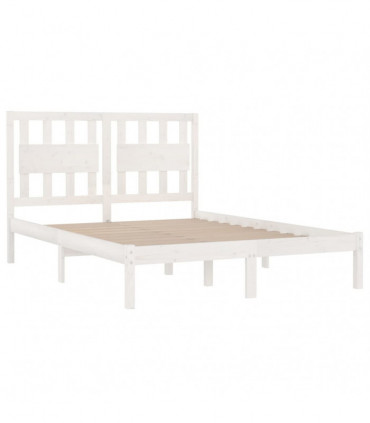 Bed Frame White Solid Wood Pine 160x200 cm