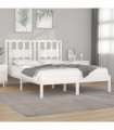 Bed Frame White Solid Wood Pine 200x200 cm