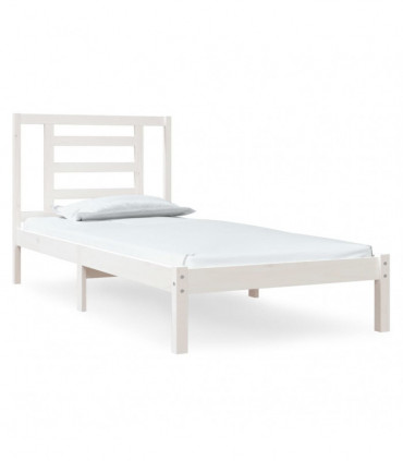 Bed Frame White Solid Wood Pine 90x190 cm 3FT Single