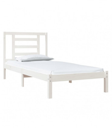 Bed Frame White Solid Wood Pine 90x190 cm 3FT Single