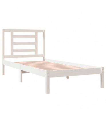 Bed Frame White Solid Wood Pine 90x190 cm 3FT Single