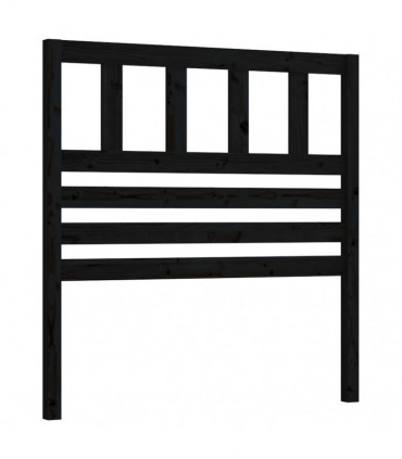 Bed Headboard Black 106x4x100 cm Solid Wood Pine