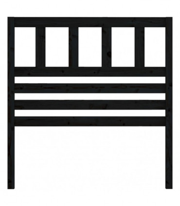 Bed Headboard Black 106x4x100 cm Solid Wood Pine