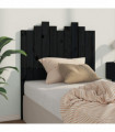 Bed Headboard Black 96x4x110 cm Solid Wood Pine