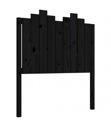 Bed Headboard Black 96x4x110 cm Solid Wood Pine