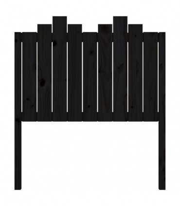 Bed Headboard Black 96x4x110 cm Solid Wood Pine