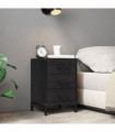 Bedside Cabinet Black 36x30x54 cm Solid Recycled Pinewood