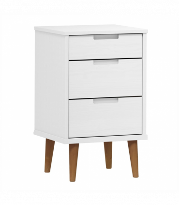 Bedside Cabinet White 40x35x65 cm Solid Wood Pine