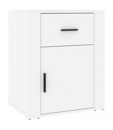 Bedside Cabinet White 50x36x60 cm Engineered Wood