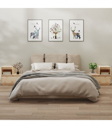 Bedside Cabinets 2 pcs 60x34x51 cm Solid Wood Pine