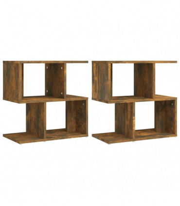 Bedside Cabinets 2 pcs Smoked Oak 50x30x51.5 cm Engineered Wood