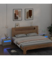 Bedside Cabinets 2 pcs with LEDs Concrete Grey 60x35x40 cm