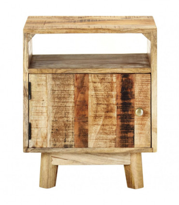 Bedside Table 40x30x50 cm Rough Mango Wood