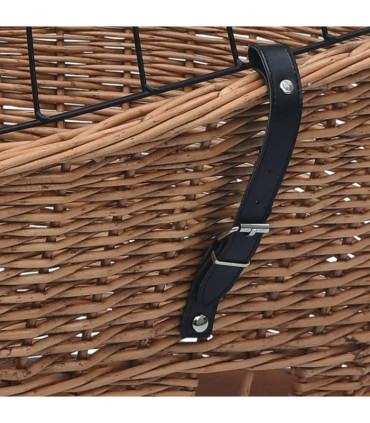 Bike Rear Basket with Cover 55x31x36 cm Natural Willow