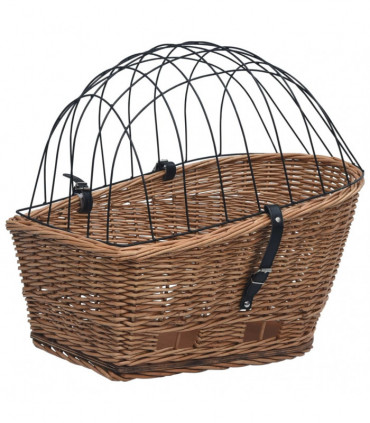 Bike Rear Basket with Cover 55x31x36 cm Natural Willow