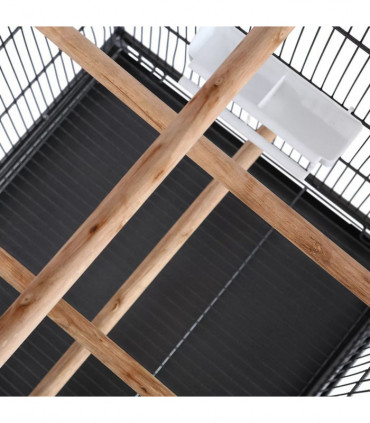 Bird Cage Black 54x54x146 cm Steel