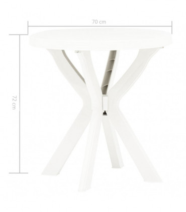 Bistro Table White Ø70 cm Plastic