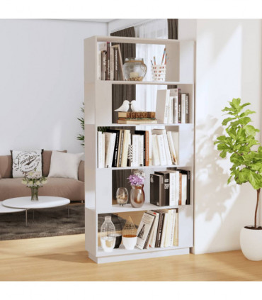 Book Cabinet/Room Divider White 80x25x163.5 cm Solid Wood Pine
