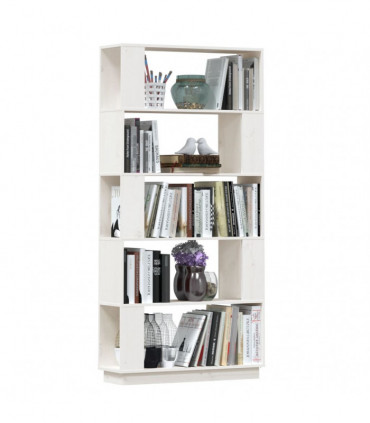 Book Cabinet/Room Divider White 80x25x163.5 cm Solid Wood Pine