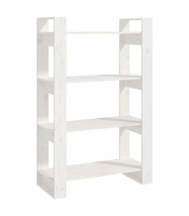Book Cabinet/Room Divider White 80x35x125 cm Solid Wood Pine