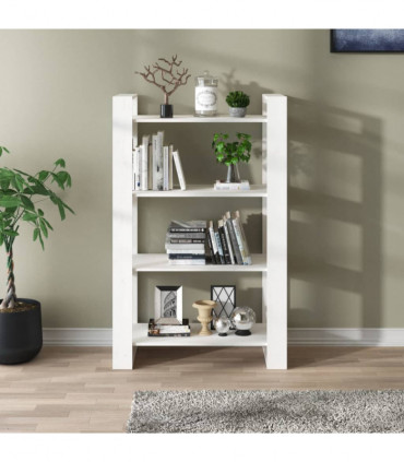 Book Cabinet/Room Divider White 80x35x125 cm Solid Wood Pine