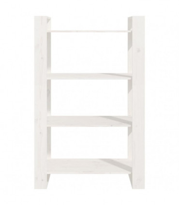Book Cabinet/Room Divider White 80x35x125 cm Solid Wood Pine
