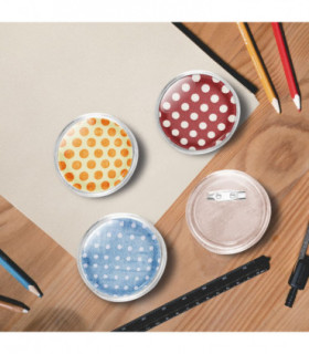 Button Badges Kit with Pins 100 Sets Acrylic 58 mm
