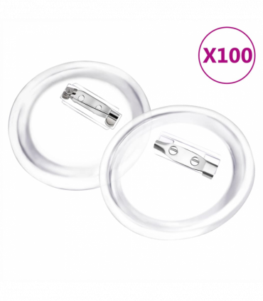 Button Badges Kit with Pins 100 Sets Acrylic 58 mm