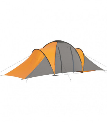 Camping Tent 6 Persons Grey and Orange